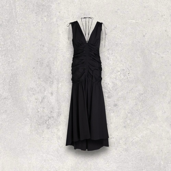 Veronica Beard Perrin ruched cotton-blend maxi dress Size 0 B2764 - Picture 1 of 8